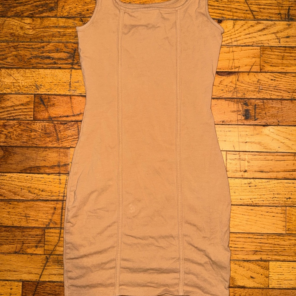 Tan Sleeveless Bodycon Dress